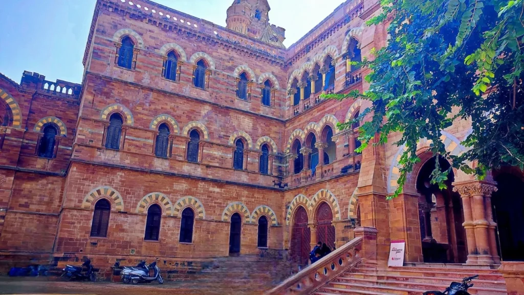 backside view of prag mahal in bhuj city gujarat