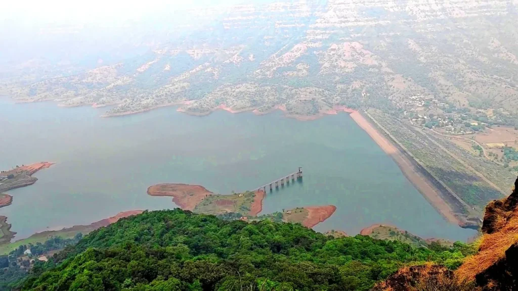 dhom dam view from kates point in mahabaleshwar