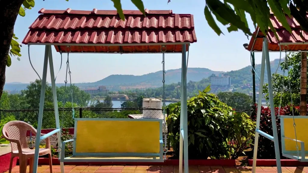 hill view from garden at chitrakoot hill resort in saputara